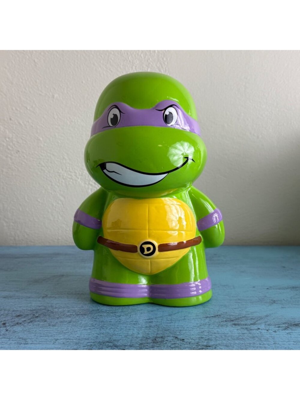 Teenage Mutant Ninja Turtles Donatello Ceramic Coin Bank 2014 Starpoint Green &